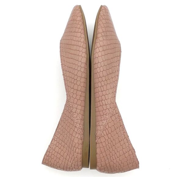 Lucky Brand Alba Ballet Flat in Dusty Mauve Croc Embossed Leather Size 9.5 - Picture 11 of 16